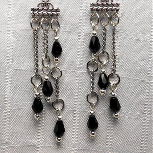 No 466 Beautiful handmade chandelier earrings with glass crystals